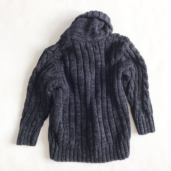 Old Navy gray cable knit cowl neck sweater EUC 18-24 months - Picture 5 of 5